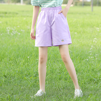 Junior high school girls shorts loose thin summer thin girls Big children high school students summer wear Joker wide leg pants