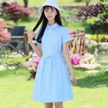 Special Clearance Girl Dress Summer College Style Junior High School Students Striped Skirt Skirt hipster Junior High School Students Summer Dress