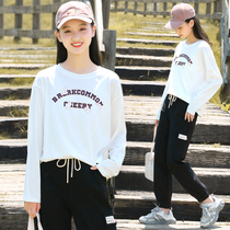 Junior high school girls autumn sports suit 2021 Spring and Autumn new girl children high school students Net red two-piece set