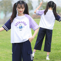Junior high school students leisure sportswear set Girls summer high school girls fashion girls 13 years old 15 summer Net Red