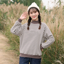 Meteor love girl winter dress college style junior high school students Korean version of thick plus velvet clothes Joker high school students inside