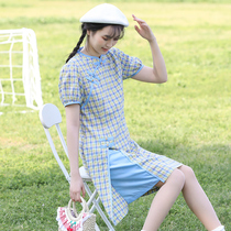 Improved cheongsam dress Chinese style Tang dress girl Big Boy foreign-style high school girl junior high school student summer dress