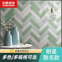  Dongpeng tiles Morandi Nordic small white tiles Bathroom tiles Kitchen wall tiles Kitchen and bathroom 100x300 75x300