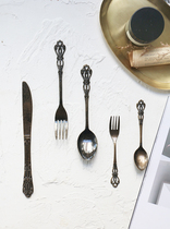 MY Home - Japan Elfin Takamori Metal vintage hollow made old dinner coffee dessert spoon fork knife