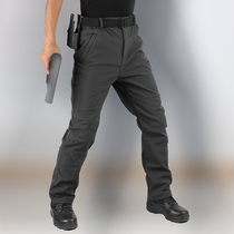 Autumn and winter shark skin soft shell tactical pants mens overalls combat pants slim trousers pants plus velvet warm and waterproof