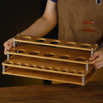 Creative household wine holder cup holder bamboo and wood cup holder white wine cup small wine cup storage tray hot wine glass cup shelf