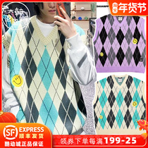 South Korea STIGMA niche Tide brand knitted vest 21 winter New Men and women sleeveless sweater 21STKN06