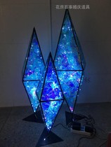 Wedding props blue big diamond wedding gems lighting Road ceiling decoration stage background ornaments