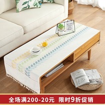 Nordic ins Wind cotton linen waterproof tea table mat modern simple white table cloth net red rectangular tablecloth cloth art