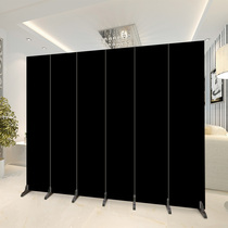 Solid color full black folding screen partition photo company photo studio hotel restaurant living room entrance mobile background wall