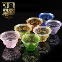 Buddhist relics Glass Tantric eight water supply cups Eight auspicious ornaments for bowls for Buddha lights candlesticks Seven water supply cups Large