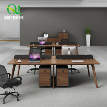 Staff desk simple modern four 4 people Nordic style staff work card seat office furniture table and chair combination