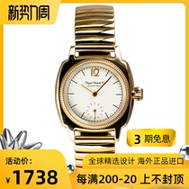  Japan imported Hague Watch Co hand-made old retro style waterproof quartz square mens watch womens watch