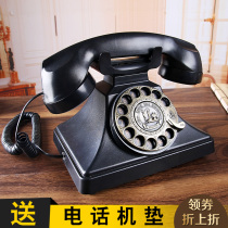 TQJ vintage European antique telephone American vintage landline Home office phone Black metal rotary