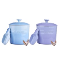  Crispy shark cool color pet bowl Grain storage bucket Le Creuset Dog food bucket Cat food bucket Ceramic sealed grain storage tank