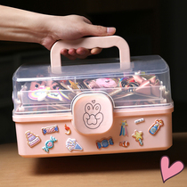 Childrens hair accessories storage box Girl baby hair clip Rubber band headdress Hair ring dressing cute head rope jewelry box