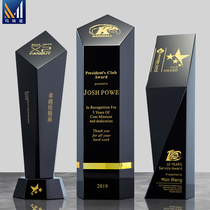 The Creative Black Crystal Trophy is custom-made to do the high-end licensing medal engraving champion Gold Award Competition Best Popularity Award
