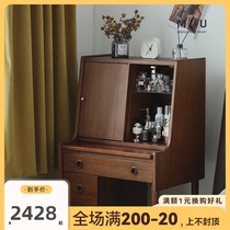 Solid wood dressing table Nordic ins multifunctional small apartment bedroom Japanese style home cherry wood retro makeup table