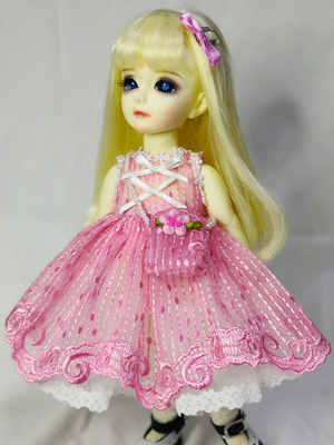taobao agent [Liya hand work] Sweet fantasy skirt+flower bag 1/6 point BJD baby dress small dress