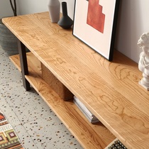 Nordic White Oak Japanese cherry wood full solid wood TV cabinet modern log simple flat panel open TV cabinet