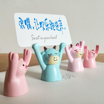 Cute hands up little pig calf cake decoration girl note card base decoration confession pink pig resin