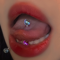Satans children can want to be careful with tongue nails hot girls European and American tongue rings tongue nails perforated jewelry tide