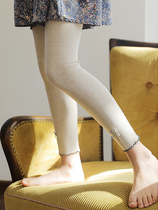 Girl Pants Pure Cotton Beats Bottom Pants Spring Autumn Thin Out Wear Foreign Air Korea Little Girl Spring Clothing Elastic Pants