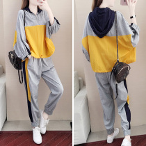 Boomer Sports Suit Women 2022 Spring new Lianhood Fashion Long sleeves casual blouses Long pants jacket Two sets