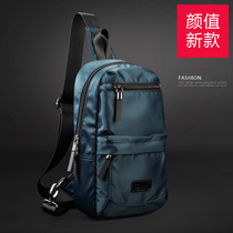 Mens single shoulder diagonal satchel waterproof chest bag Mens bag Canvas Casual Multifunction Sports Satchel Oxford Cloth Backpack