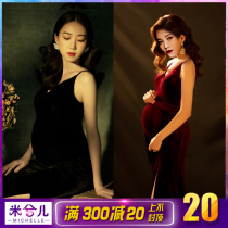 Pregnant woman Photo costume photo studio photo photo personalized velvet split strap skirt expectant mommy maternity clothes 8209