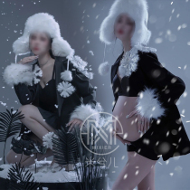 2022 Winter new Christmas pregnant women Photo theme clothing fashion suit art photo photography rental