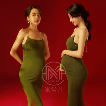 New pregnant women Photo clothing casual home knitted slim halter skirt pregnancy photo photography theme rental