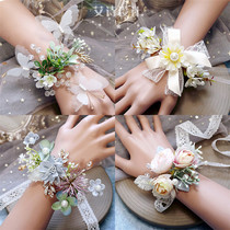 Childrens color Mori flower wrist flower bracelet chorus table performance Princess girl accessories parent-child hand flower