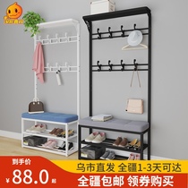 Xinjiang coat rack floor-to-ceiling shoe stool home door cushion bedroom hanger storage shoe cabinet