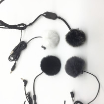 Suitable for all kinds of collar clip windproof sweater breast label collar clip windproof hair wool cover 4 sets to set up microphone wool cover