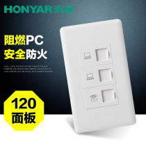 Hongyan switch socket 120 type wall panel dual computer phone weak electric socket two computer
