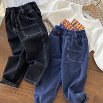 Loose version boy big pocket jeans Pants Radish Pants Tightness Belt Spring Autumn Long Pants 2022 Spring Dress New