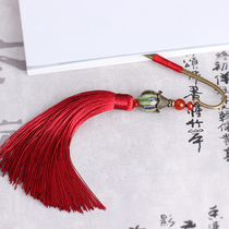 Ancient literature and art Metal bookmark tassel hairpin Handmade silk hair ornaments Plate Hair ornaments Ceramic beads Red Agate hairpin