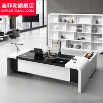 Baking Varnish Boss Table Desk Brief Brief Modern Grand Bandae Fashion Atmosphere President Table Manager Table Chairs Combined Furniture