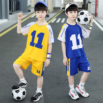 Football suit set Boys  game training team uniform CUHK childrens sports suit Primary school students short-sleeved football shirt