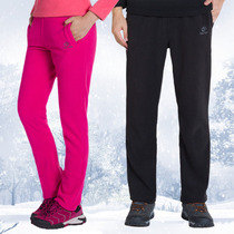 Exploration of outdoor fleece pants for men and women thick autumn and winter fleece wind-proof warm inner container couple sports casual pants