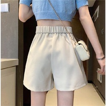 Suit shorts Women summer 2021 New High waist loose pleated wide leg pants small man thin wear casual pants