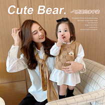 Chen Grand Pig L Mother Temperament College Wind Parenting Suit Mother Women Dress Spring New Mother Girl Shirt Blouse
