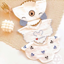 ins Korean version of new cotton gauze baby bib absorbent breathable baby saliva towel three pack summer 0-2 years old