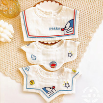 Korean Version Baby Saliva Towel Pure Cotton Cotton Cloth Bib Hood 360 Degrees Rotatable Baby Flowers Surround Mouth Anti-Vomit Milk Thin