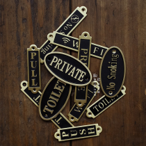 Shaft year vintage brass tip plate pull push bathroom push pull logo plate notice word plate door oem