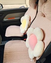 Simple Day Style Cotton Lady Car Cushion Cotton Linen All Season Universal Breathable Saddle Cushion Can Split Body Backrest Cushion