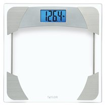 Overseas Taylor Precision Products Digital Glass Bathroom Scale with Stainless Steel Decoration