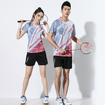 New short-sleeved badminton suit suit mens and womens childrens quick-drying air Korean version table tennis suit training sports uniform