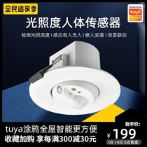 Graffiti intelligent ZigBee human body presence sensor embedded illumination sensing light control switch linkage dimming